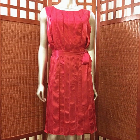 Calvin Klein Dresses & Skirts - 🆕Calvin Klein Red Strips Tie Belt Party Dress NWT